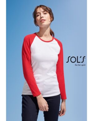 Γυναικείο μακρυμάνικο δίχρωμο T-shirt