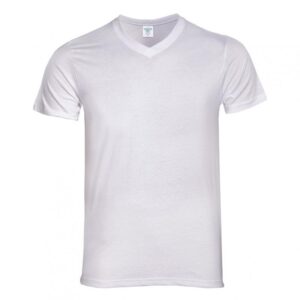 Ανδρικό μπλουζάκι με 'V' λαιμό WHITE
